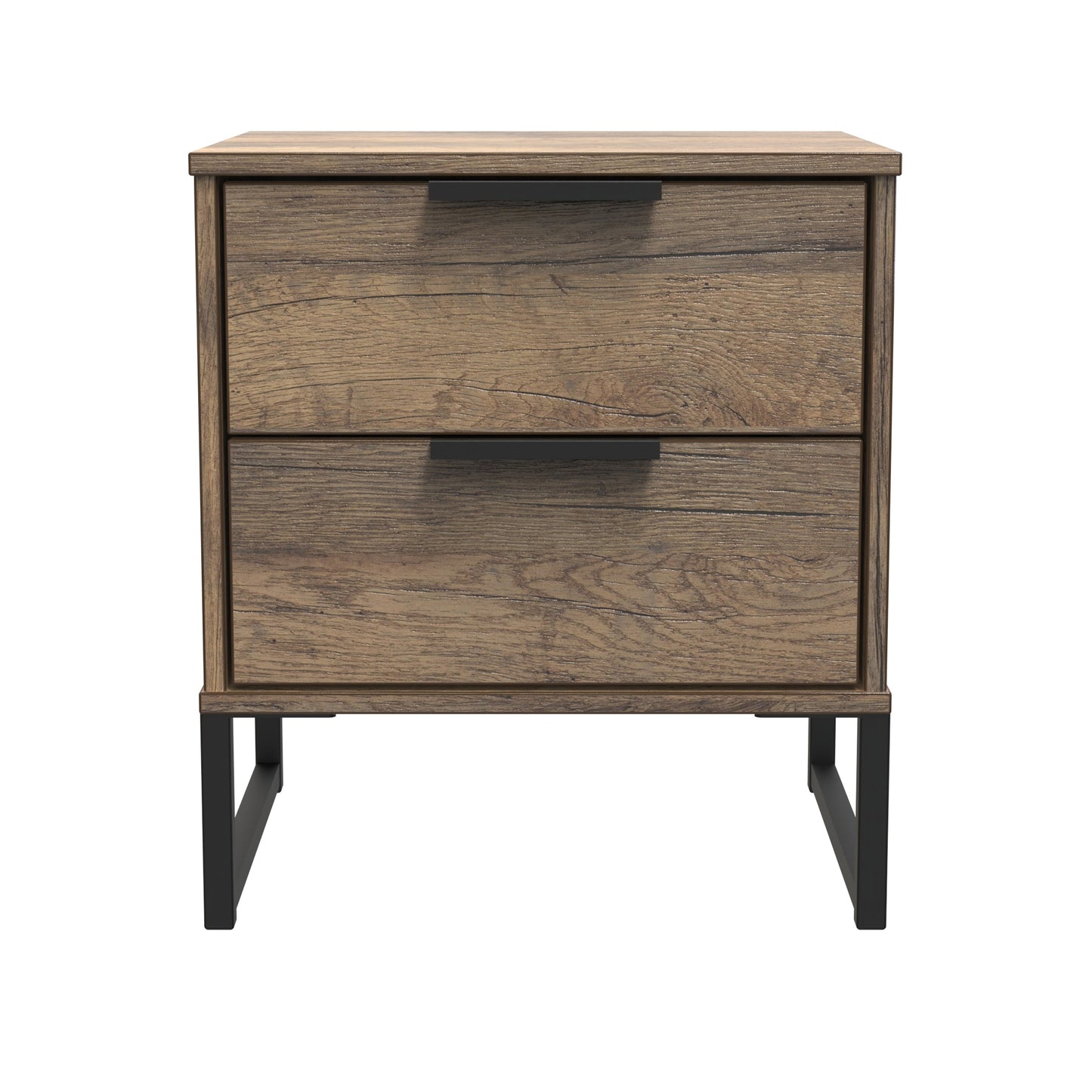 Hong Kong G Bedside Table Oak 2 Drawers 60cm