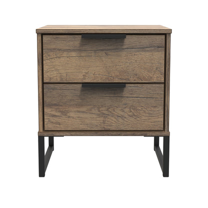Hong Kong G Bedside Table Oak 2 Drawers 60cm