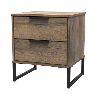 Hong Kong G Bedside Table Oak 2 Drawers 60cm