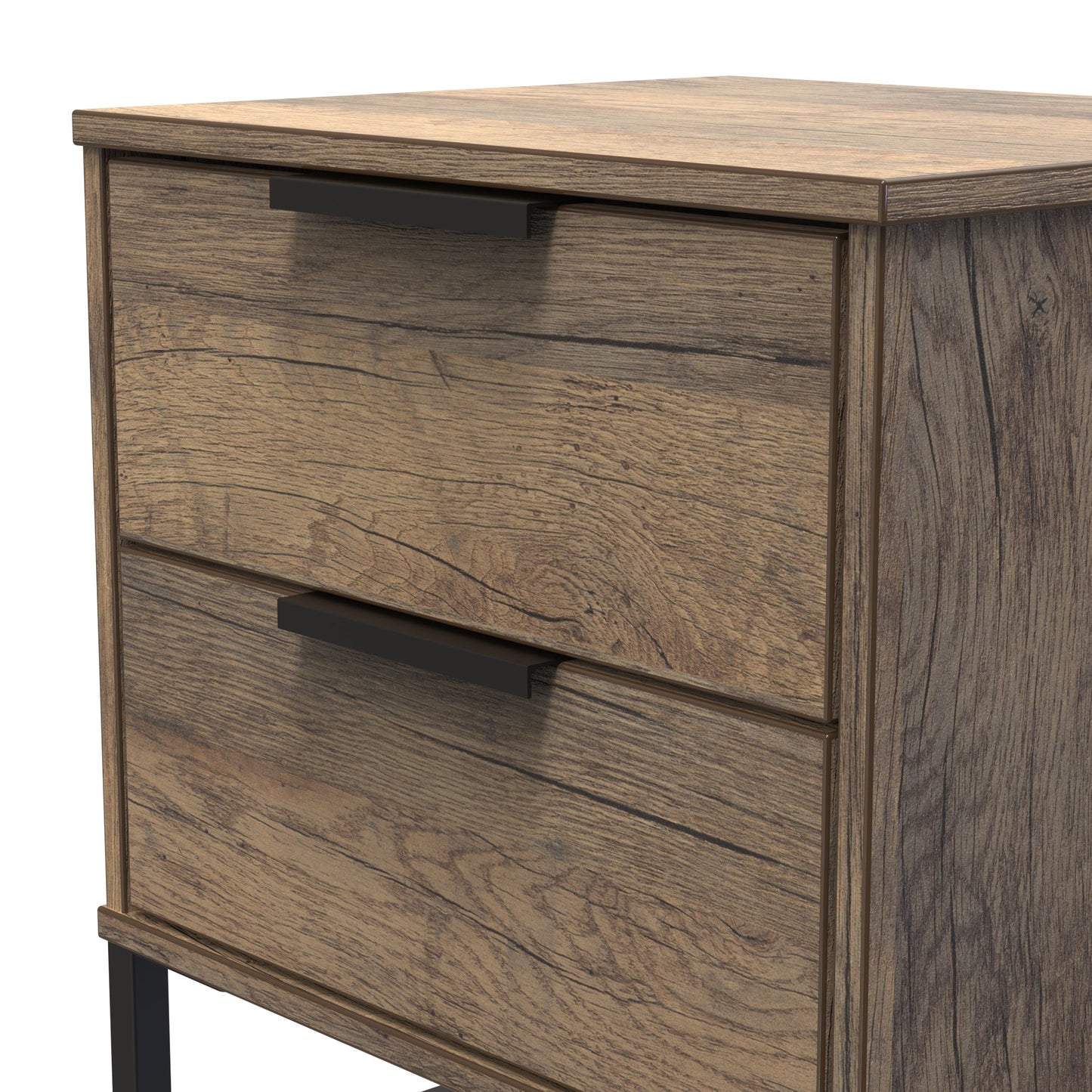 Hong Kong G Bedside Table Oak 2 Drawers 60cm
