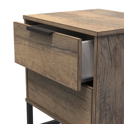 Hong Kong G Bedside Table Oak 2 Drawers 60cm