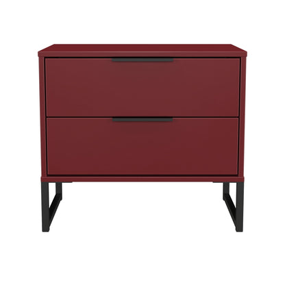 Hong Kong G Side Table Red 2 Drawers 60cm