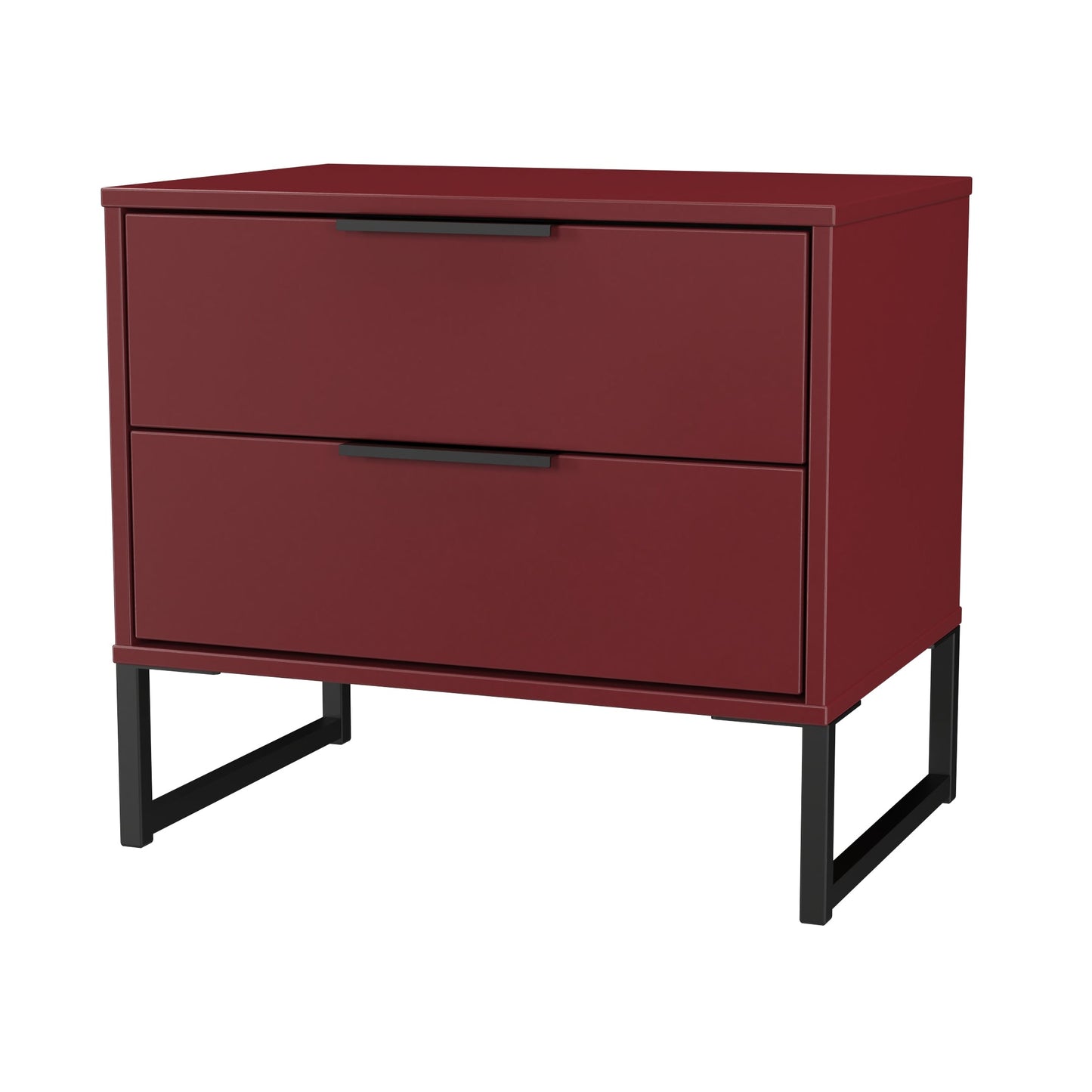 Hong Kong G Side Table Red 2 Drawers 60cm