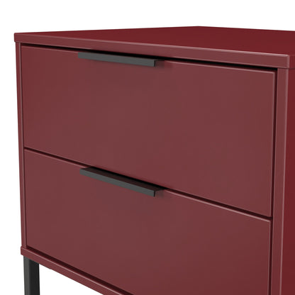 Hong Kong G Side Table Red 2 Drawers 60cm