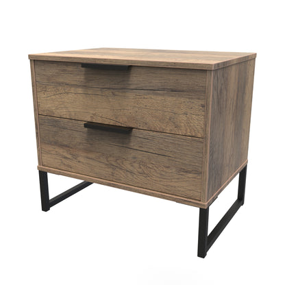 Hong Kong G Side Table Oak 2 Drawers 60cm