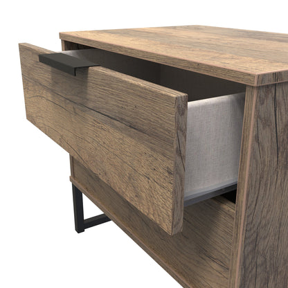Hong Kong G Side Table Oak 2 Drawers 60cm