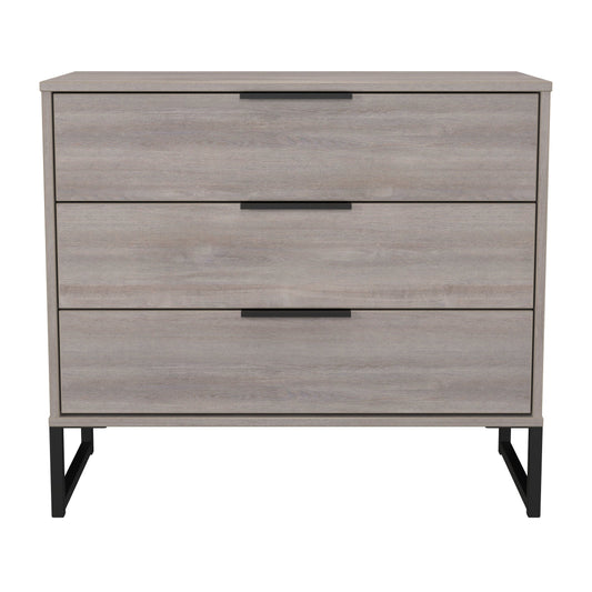 Hong Kong G Chest of Drawers Light Grey 3 Drawers 77cm