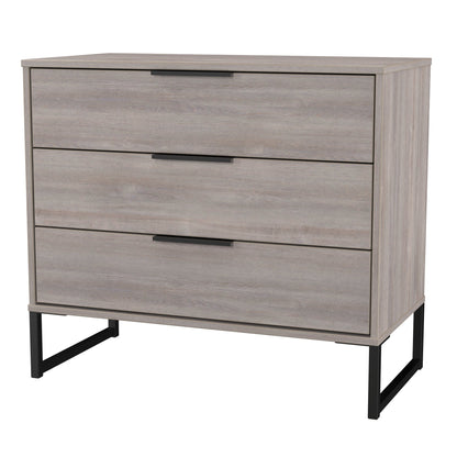 Hong Kong G Chest of Drawers Light Grey 3 Drawers 77cm