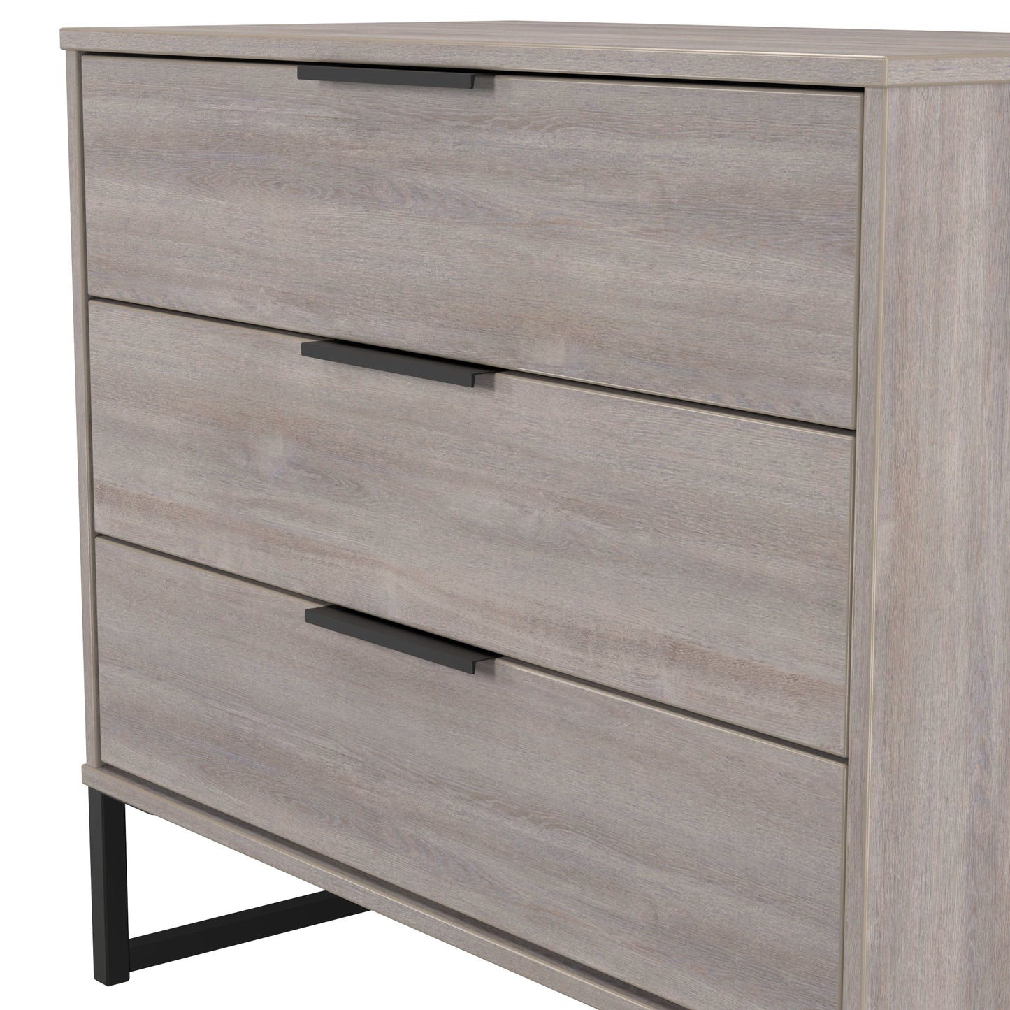 Hong Kong G Chest of Drawers Light Grey 3 Drawers 77cm
