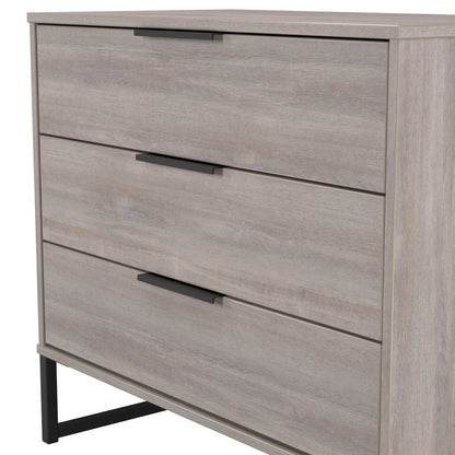 Hong Kong G Chest of Drawers Light Grey 3 Drawers 77cm