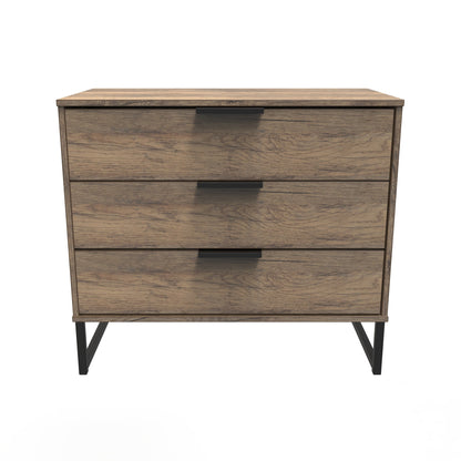 Hong Kong G Chest of Drawers Oak 3 Drawers 77cm