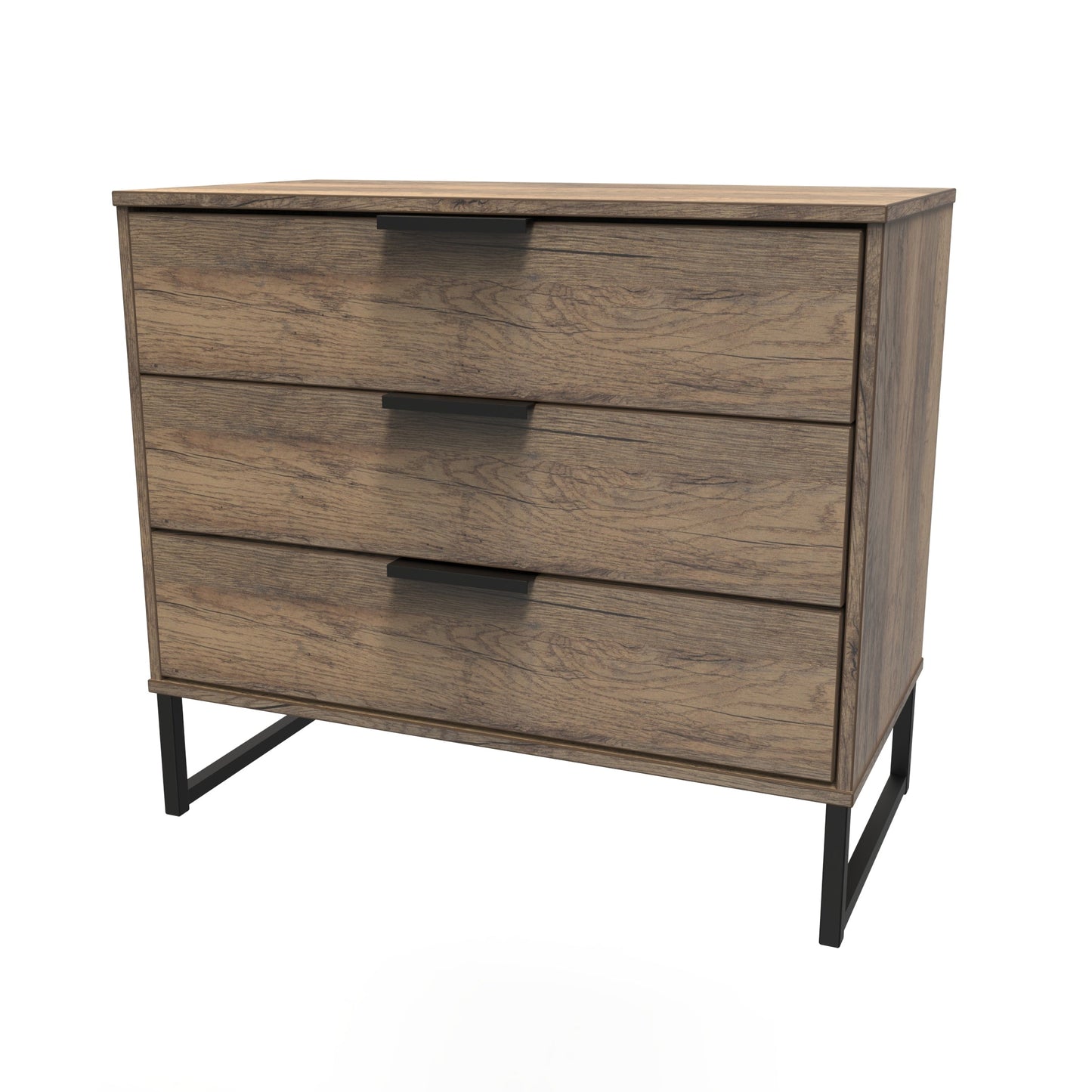 Hong Kong G Chest of Drawers Oak 3 Drawers 77cm