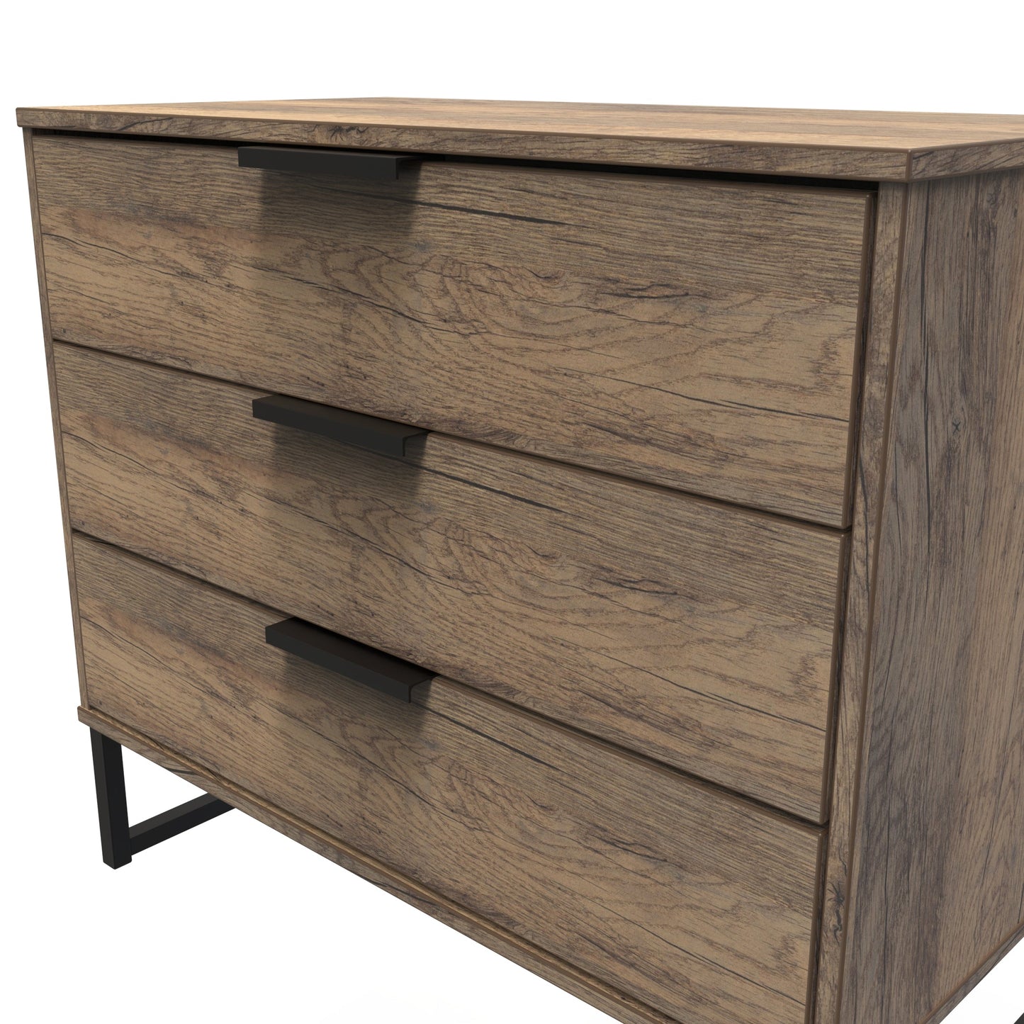 Hong Kong G Chest of Drawers Oak 3 Drawers 77cm
