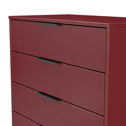 Hong Kong G Chest of Drawers Red 4 Drawers 93cm