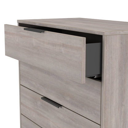 Hong Kong G Tall Chest of Drawers Light Grey 5 Drawers 109cm