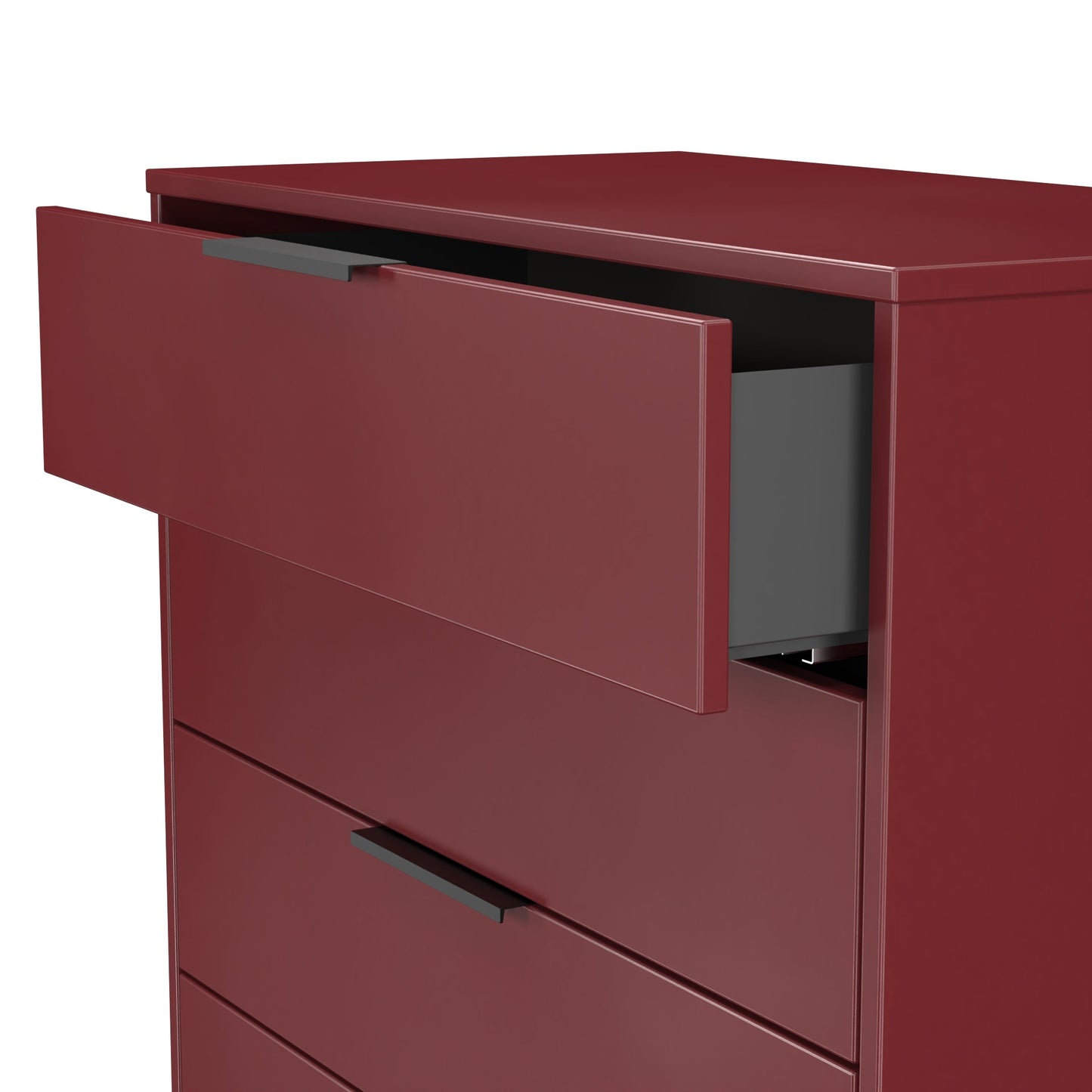 Hong Kong G Tall Chest of Drawers Red 5 Drawers 109cm