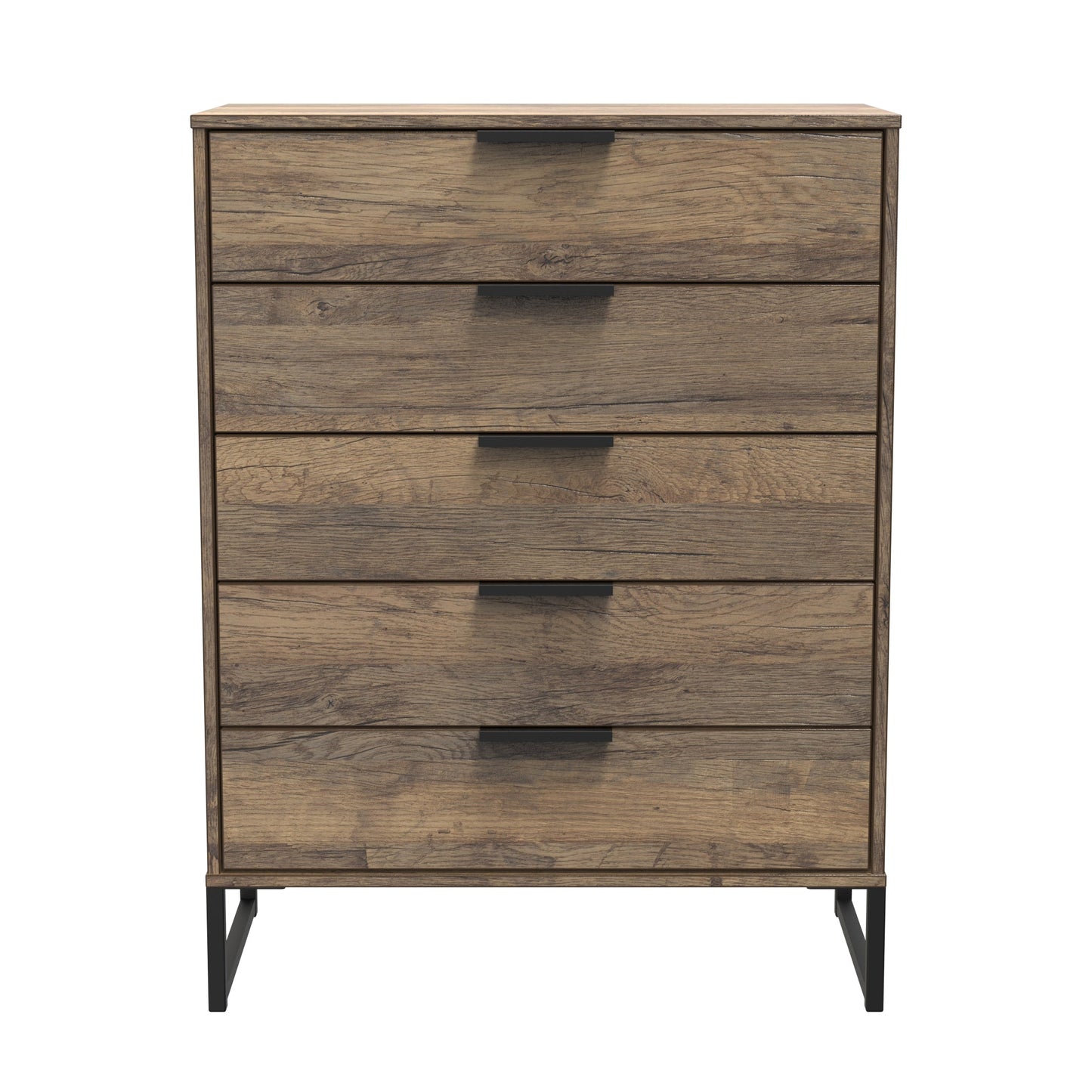 Hong Kong G Tall Chest of Drawers Oak 5 Drawers 109cm