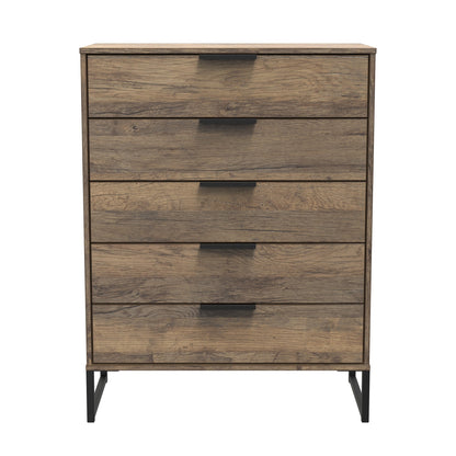 Hong Kong G Tall Chest of Drawers Oak 5 Drawers 109cm