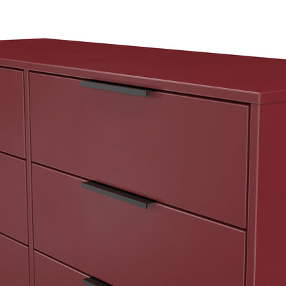 Hong Kong G Large Chest of Drawers Red 6 Drawers 115cm