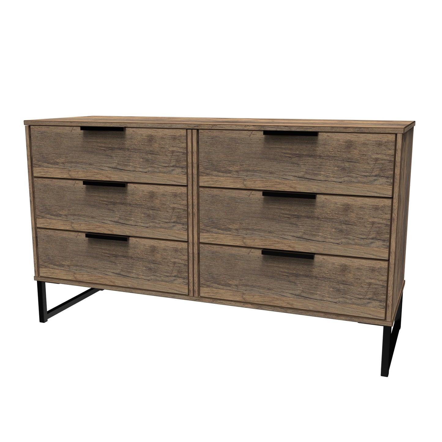 Hong Kong G Large Chest of Drawers Oak 6 Drawers 115cm
