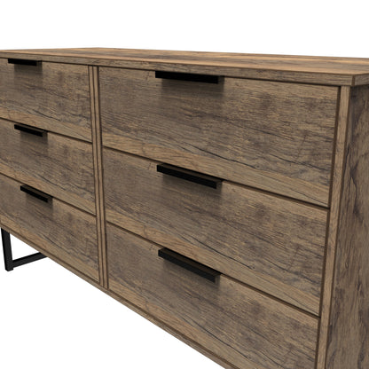 Hong Kong G Large Chest of Drawers Oak 6 Drawers 115cm