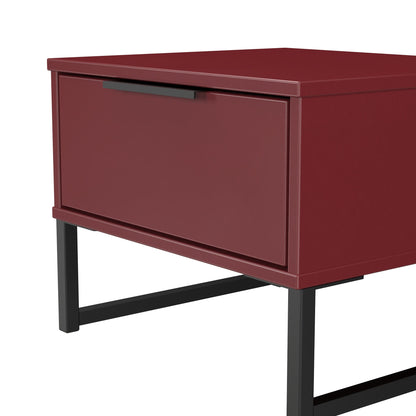 Hong Kong G Bedside Table Red 1 Drawer 45cm