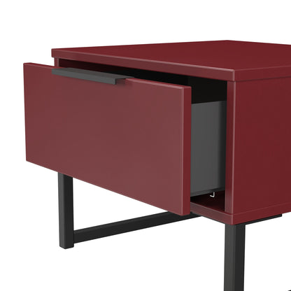 Hong Kong G Bedside Table Red 1 Drawer 45cm
