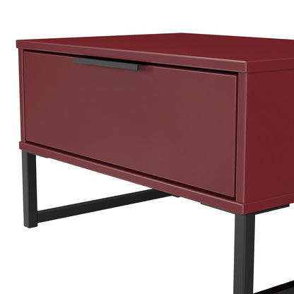 Hong Kong G Side Table Red 1 Drawer 58cm