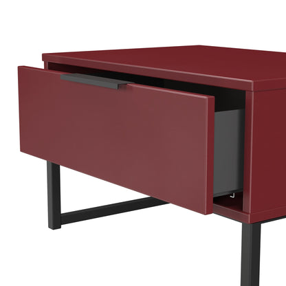 Hong Kong G Side Table Red 1 Drawer 58cm