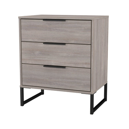 Hong Kong G Chest of Drawers Light Grey 3 Drawers 76cm
