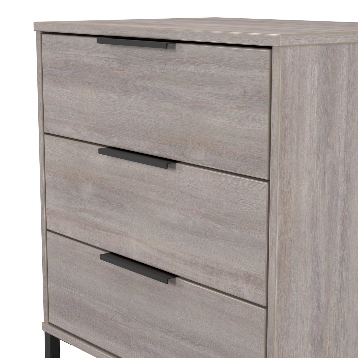 Hong Kong G Chest of Drawers Light Grey 3 Drawers 76cm