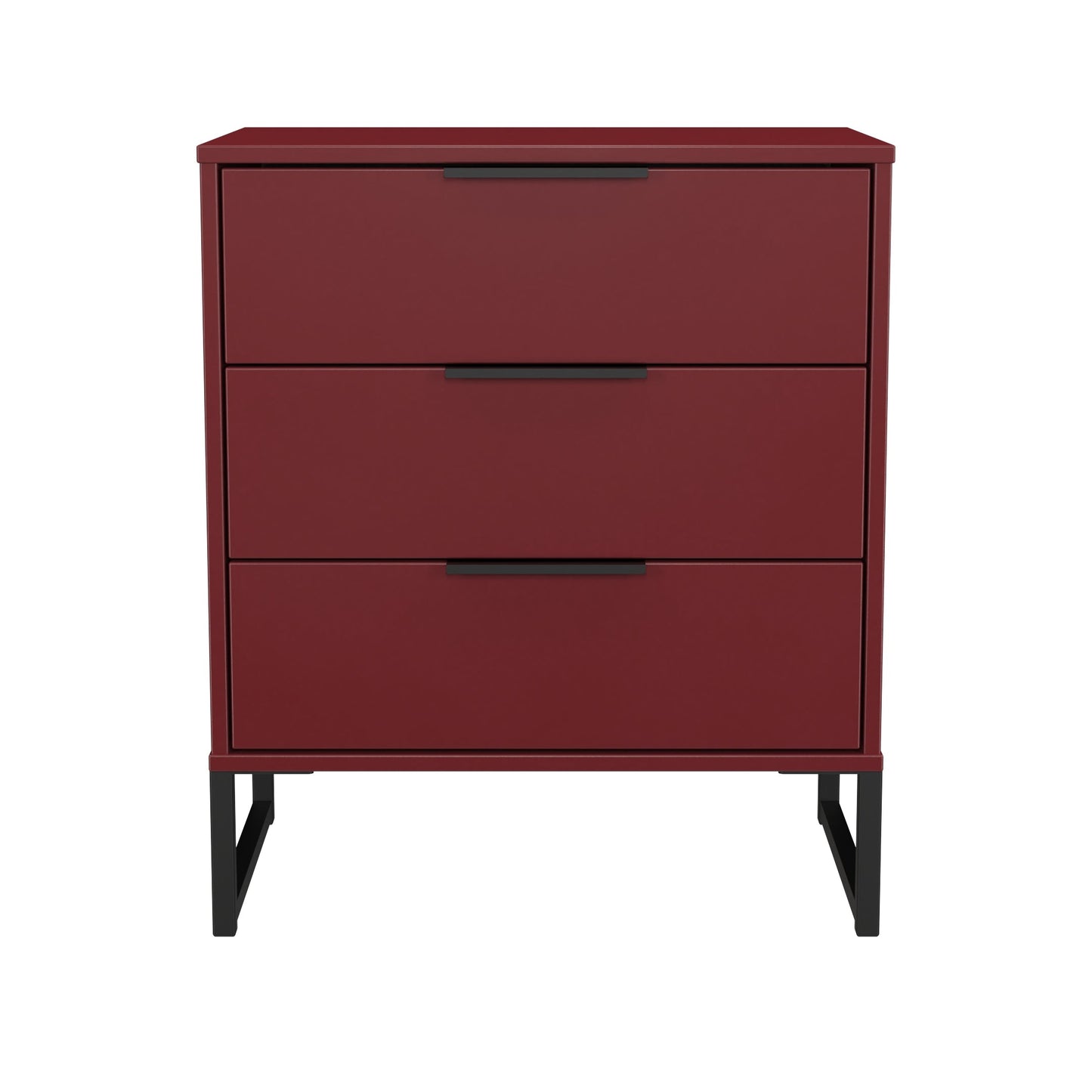 Hong Kong G Chest of Drawers Red 3 Drawers 76cm