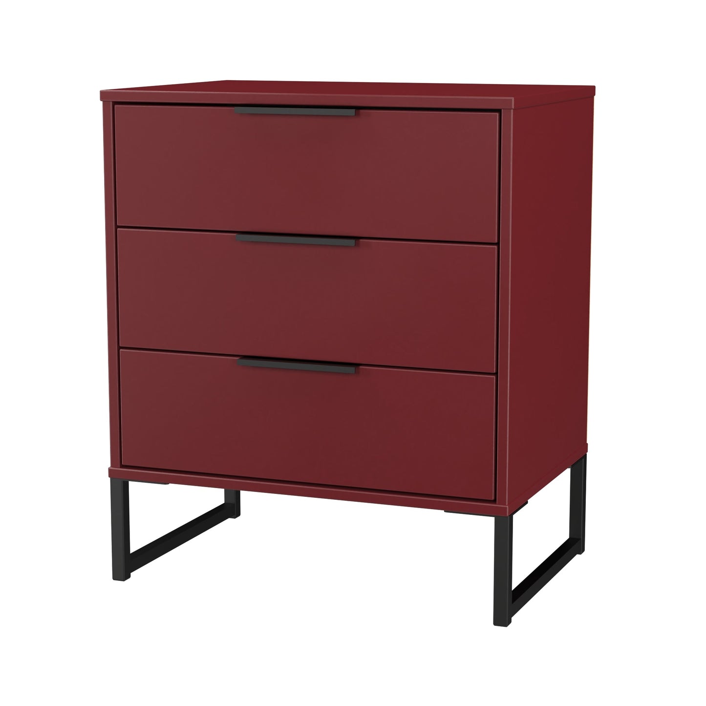 Hong Kong G Chest of Drawers Red 3 Drawers 76cm
