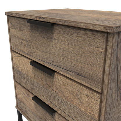 Hong Kong G Chest of Drawers Oak 3 Drawers 76cm