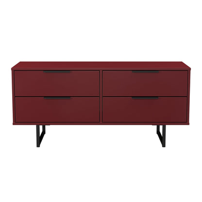 Hong Kong G Large Chest of Drawers Red 4 Drawers 115cm
