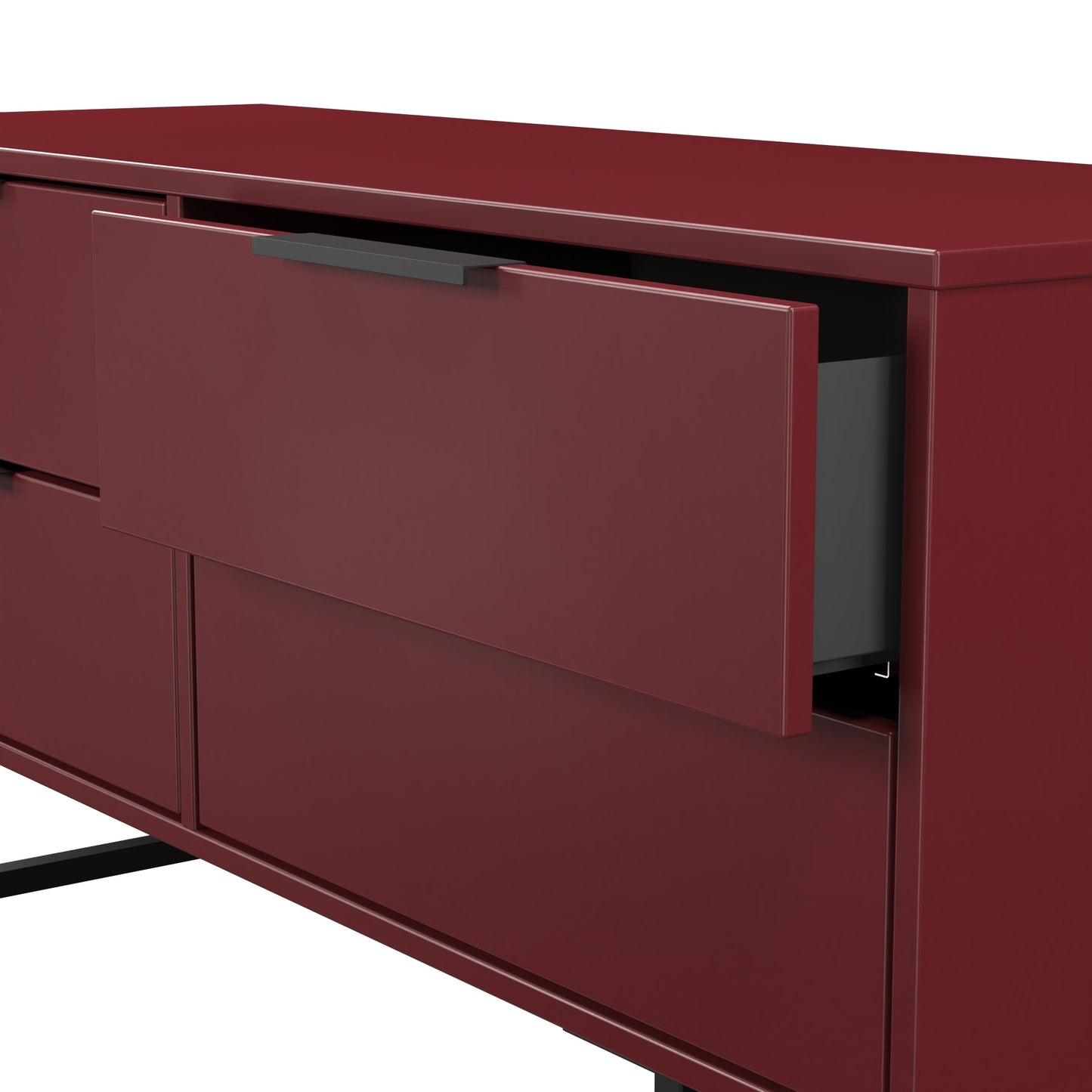 Hong Kong G Large Chest of Drawers Red 4 Drawers 115cm