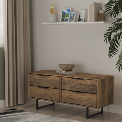 Hong Kong G Large Chest of Drawers Oak 4 Drawers 115cm
