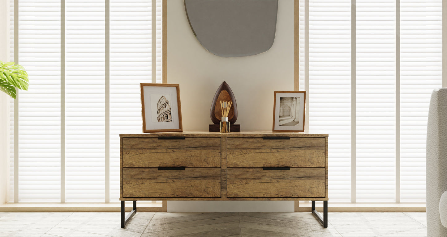 Hong Kong G Large Chest of Drawers Oak 4 Drawers 115cm