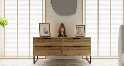 Hong Kong G Large Chest of Drawers Oak 4 Drawers 115cm