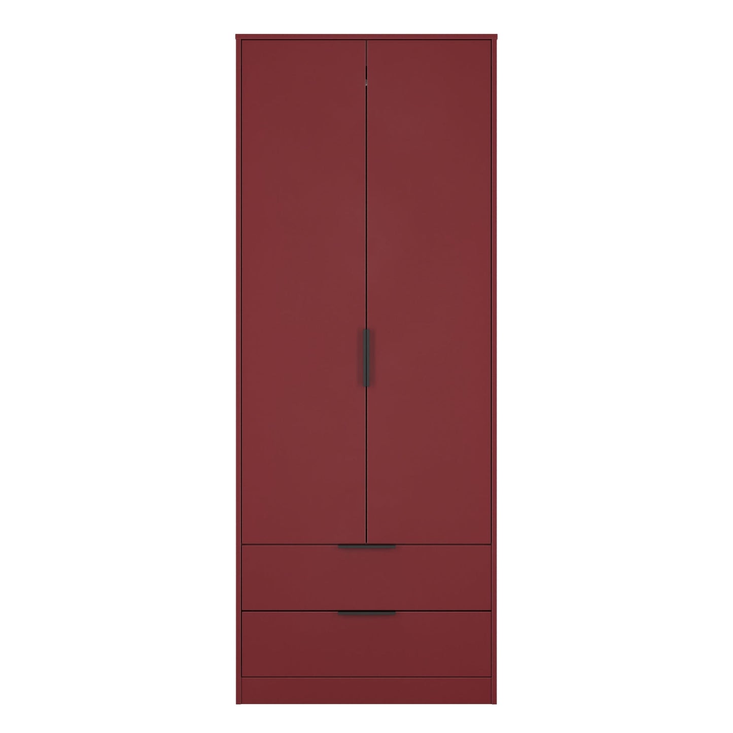 Hong Kong G Tall Wardrobe Red 2 Doors 2 Drawers 197cm