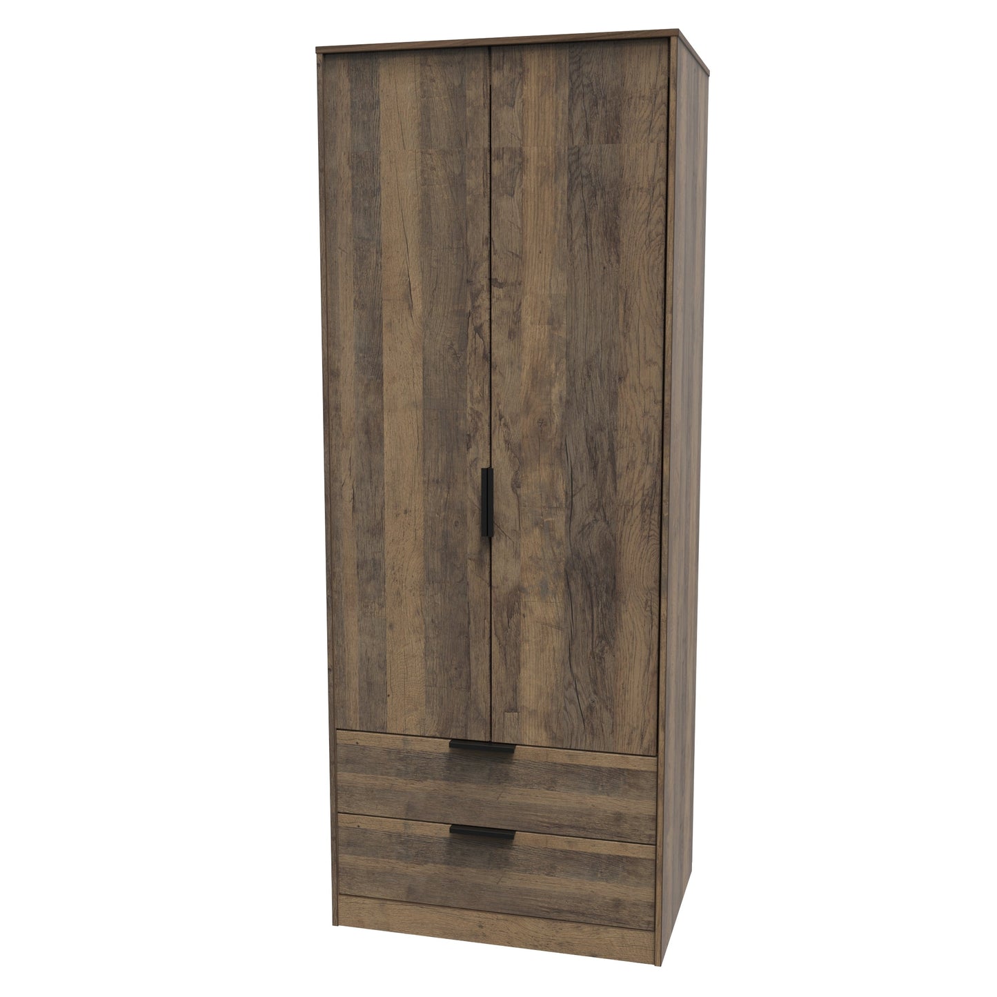 Hong Kong G Tall Wardrobe Oak 2 Doors 2 Drawers 197cm