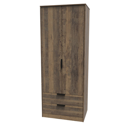 Hong Kong G Tall Wardrobe Oak 2 Doors 2 Drawers 197cm