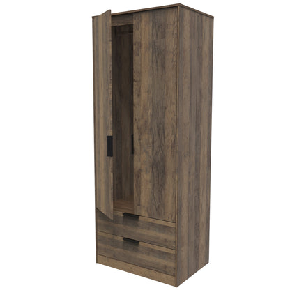 Hong Kong G Tall Wardrobe Oak 2 Doors 2 Drawers 197cm