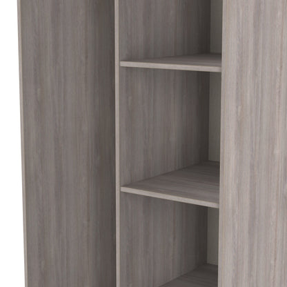 Hong Kong G Tall Wardrobe Light Grey 5 Shelves 197cm