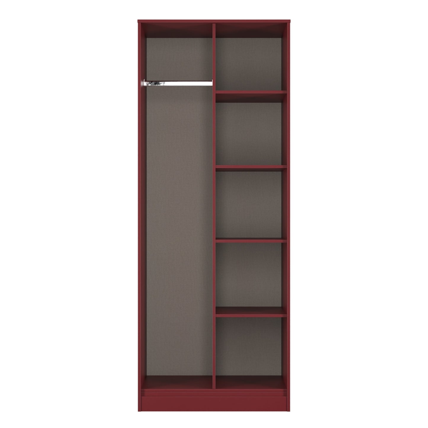 Hong Kong G Tall Wardrobe Red 5 Shelves 197cm
