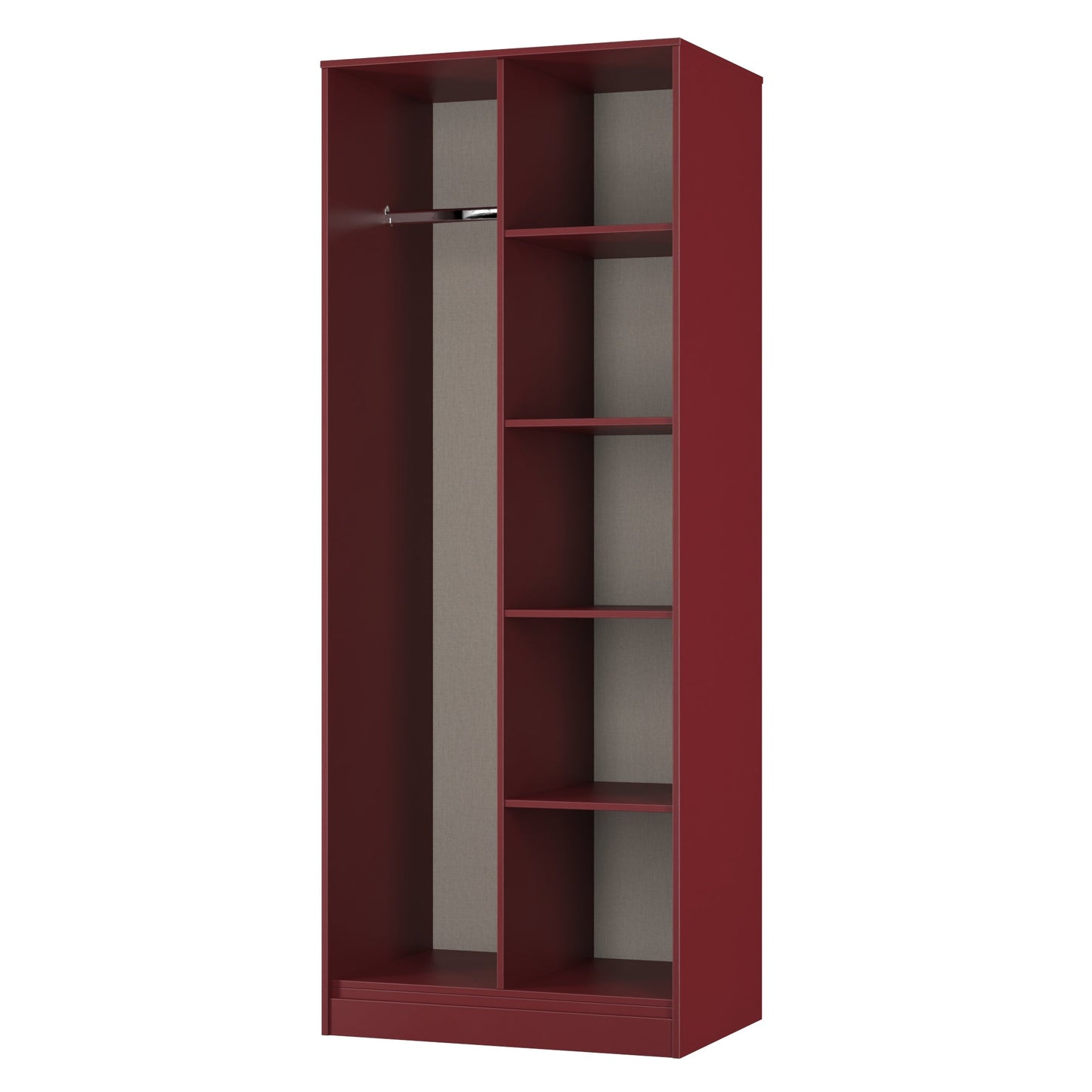 Hong Kong G Tall Wardrobe Red 5 Shelves 197cm