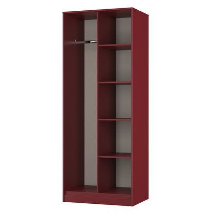 Hong Kong G Tall Wardrobe Red 5 Shelves 197cm
