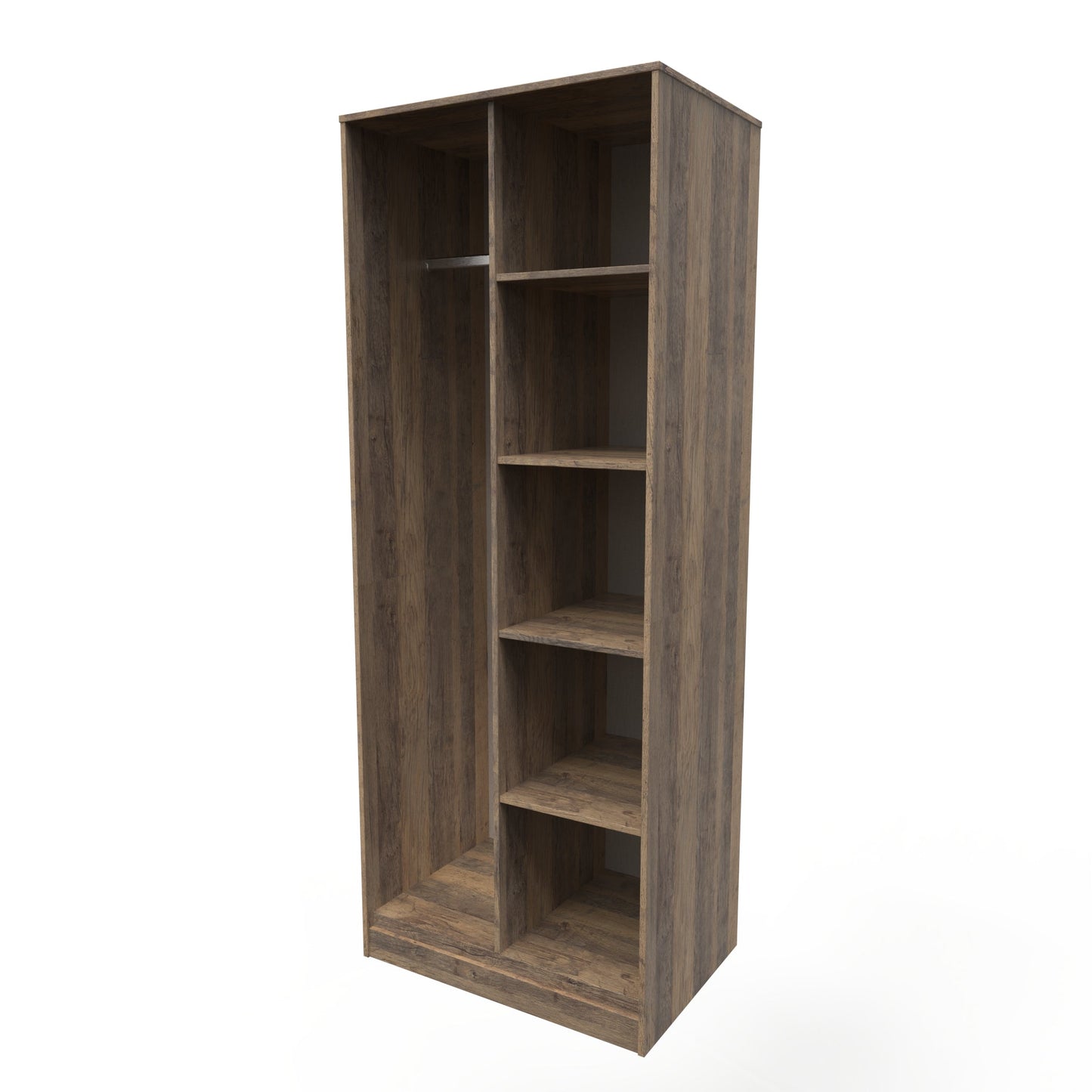 Hong Kong G Tall Wardrobe Oak 5 Shelves 197cm