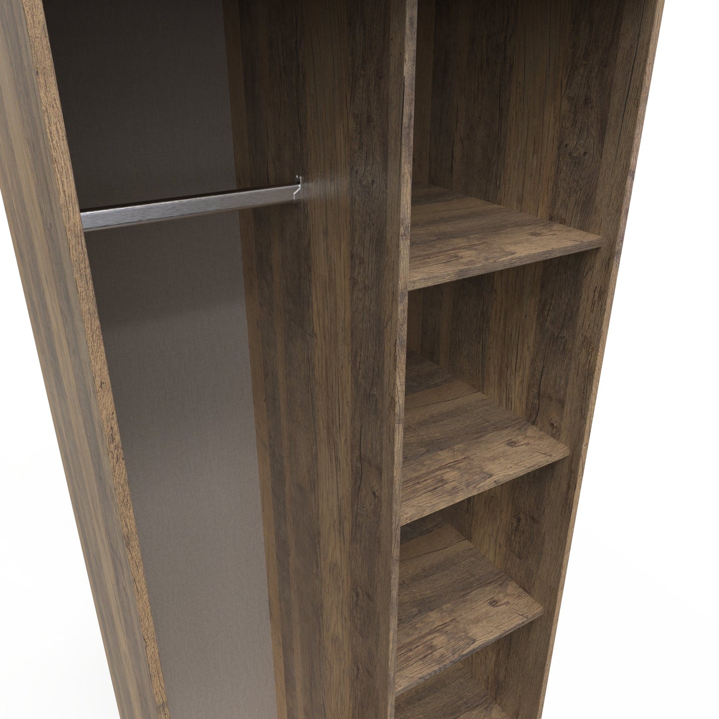 Hong Kong G Tall Wardrobe Oak 5 Shelves 197cm