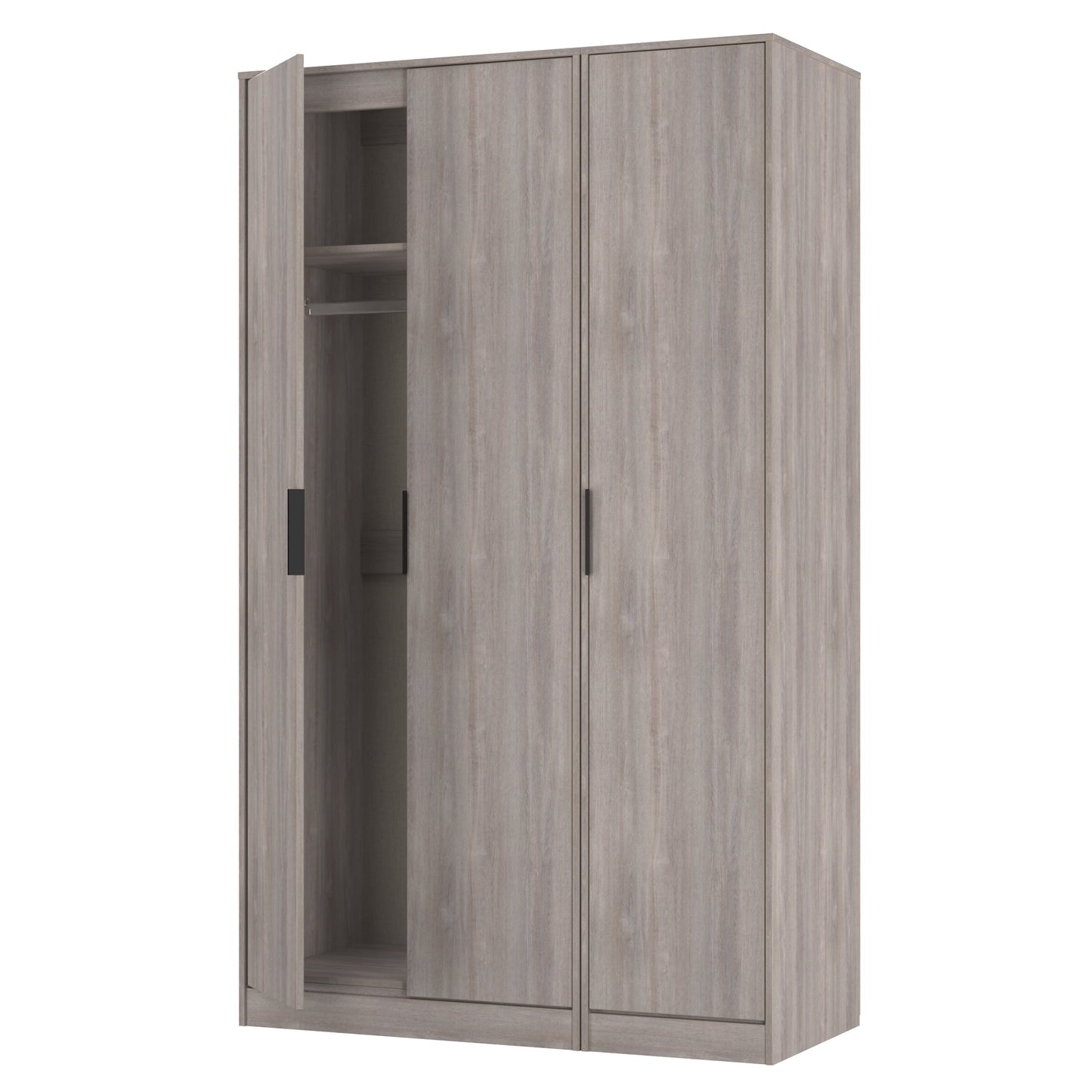 Hong Kong G Tall Wardrobe Light Grey 3 Doors 1 Shelf 198cm